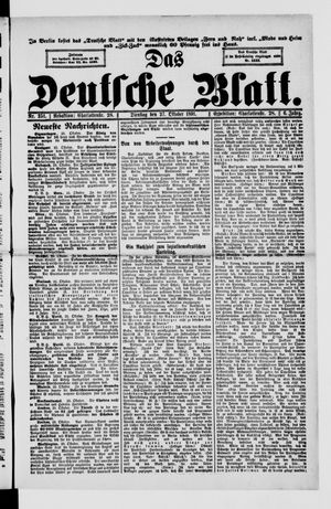 Das deutsche Blatt vom 27.10.1891