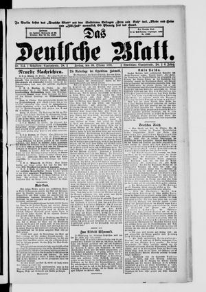 Das deutsche Blatt vom 30.10.1891