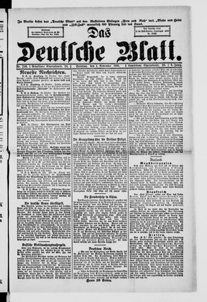 Das deutsche Blatt vom 01.11.1891