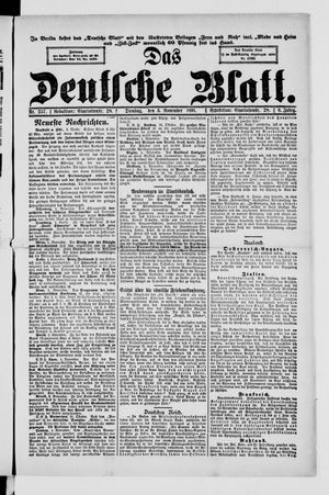 Das deutsche Blatt vom 03.11.1891