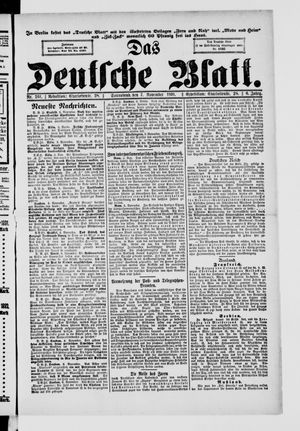 Das deutsche Blatt vom 07.11.1891