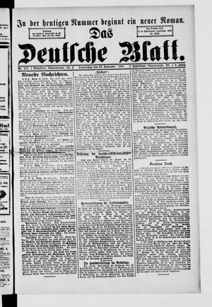 Das deutsche Blatt vom 26.11.1891