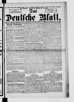 Das deutsche Blatt on Nov 28, 1891
