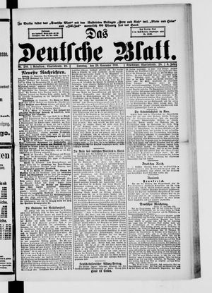 Das deutsche Blatt vom 29.11.1891