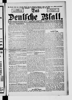 Das deutsche Blatt vom 04.12.1891