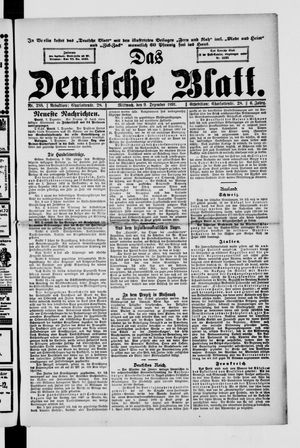 Das deutsche Blatt vom 09.12.1891