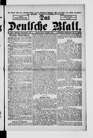 Das deutsche Blatt vom 11.12.1891