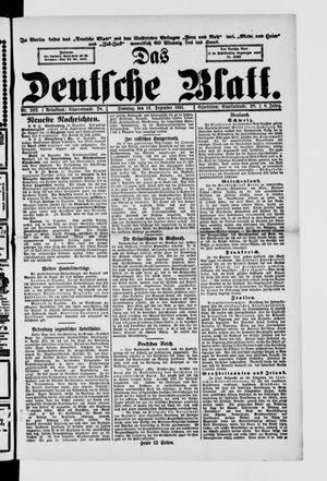 Das deutsche Blatt vom 13.12.1891