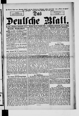 Das deutsche Blatt vom 16.12.1891