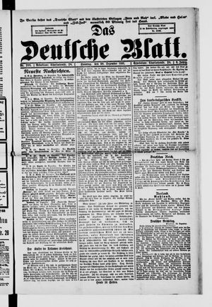 Das deutsche Blatt vom 20.12.1891