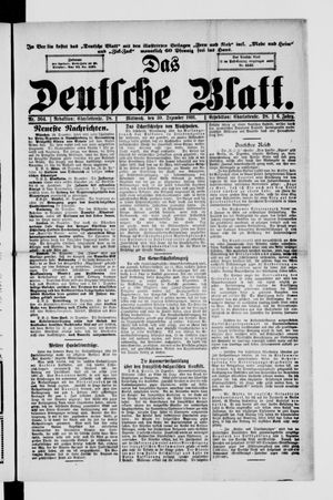 Das deutsche Blatt vom 30.12.1891