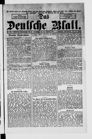 Das deutsche Blatt vom 31.12.1891