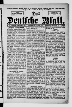 Das deutsche Blatt vom 14.01.1892