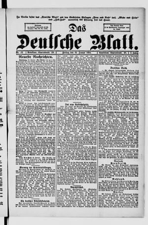 Das deutsche Blatt vom 15.01.1892