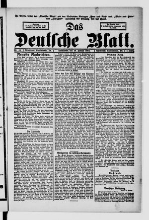 Das deutsche Blatt on Jan 16, 1892