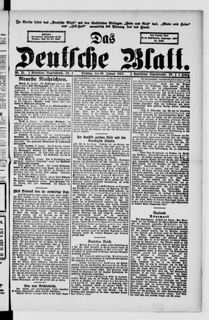 Das deutsche Blatt vom 25.01.1892