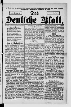 Das deutsche Blatt vom 26.01.1892