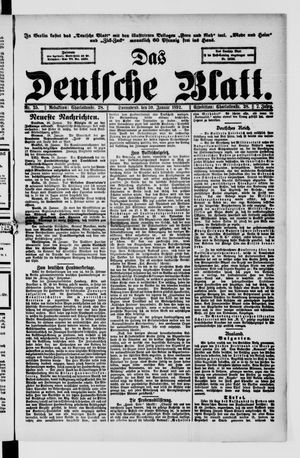 Das deutsche Blatt vom 29.01.1892