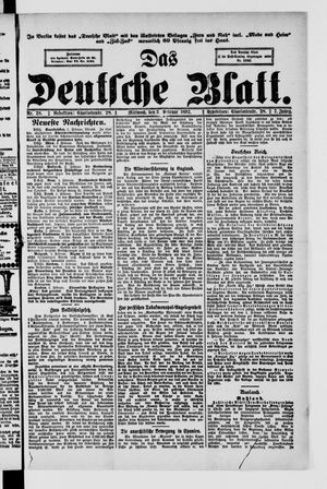 Das deutsche Blatt vom 03.02.1892