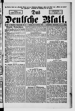 Das deutsche Blatt vom 09.02.1892