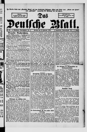 Das deutsche Blatt vom 12.02.1892