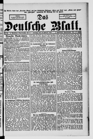 Das deutsche Blatt vom 14.02.1892