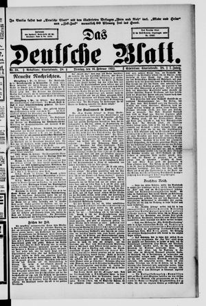 Das deutsche Blatt vom 16.02.1892