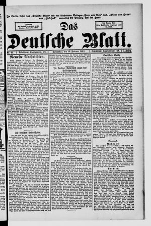 Das deutsche Blatt vom 18.02.1892