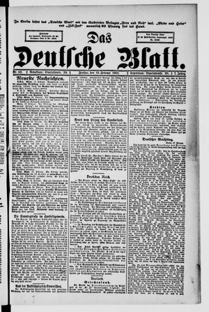 Das deutsche Blatt vom 19.02.1892
