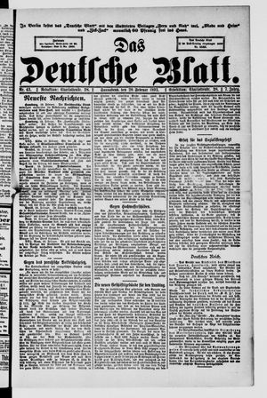 Das deutsche Blatt vom 20.02.1892
