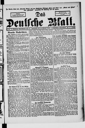 Das deutsche Blatt vom 25.02.1892