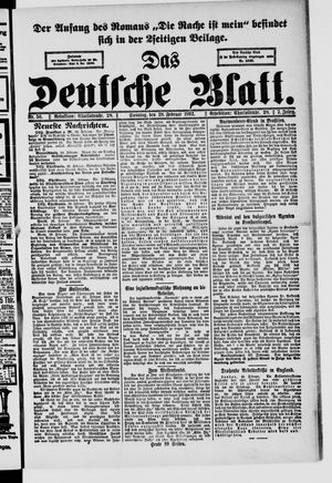 Das deutsche Blatt vom 28.02.1892