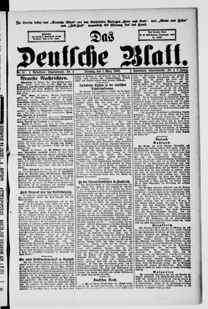 Das deutsche Blatt on Mar 1, 1892
