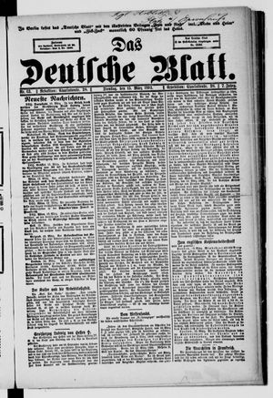 Das deutsche Blatt vom 15.03.1892