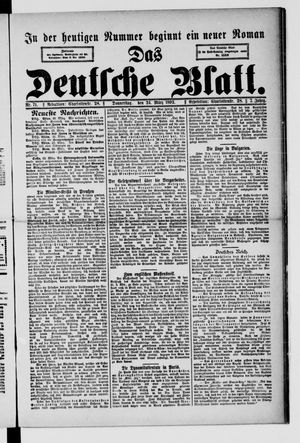 Das deutsche Blatt vom 24.03.1892