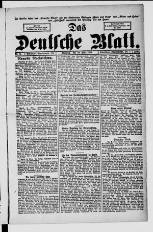 Das deutsche Blatt vom 30.03.1892