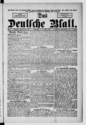 Das deutsche Blatt on Apr 21, 1892