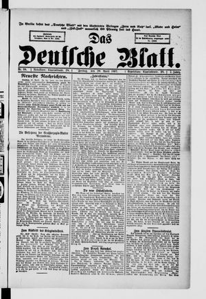 Das deutsche Blatt on Apr 29, 1892