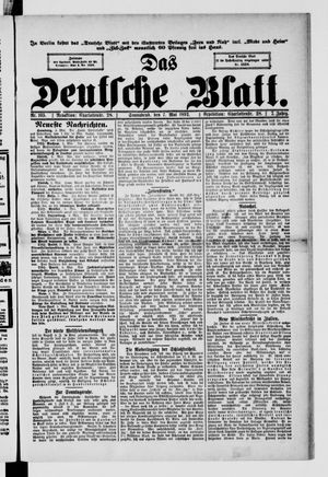 Das deutsche Blatt vom 07.05.1892
