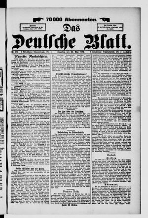 Das deutsche Blatt on May 22, 1892