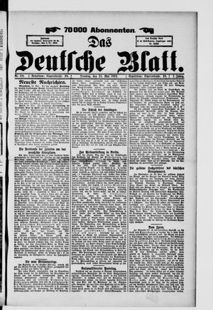 Das deutsche Blatt vom 24.05.1892