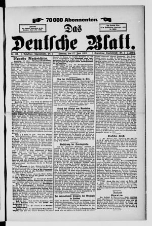 Das deutsche Blatt vom 12.06.1892