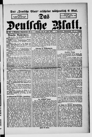 Das deutsche Blatt vom 19.06.1892
