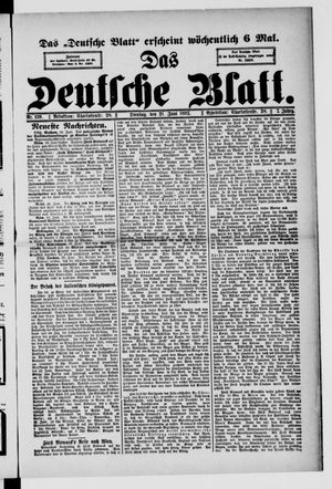 Das deutsche Blatt vom 21.06.1892