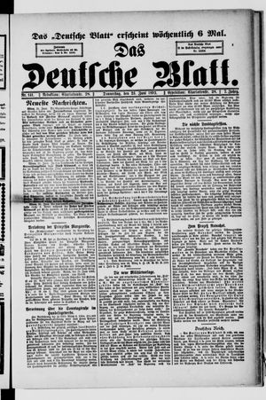 Das deutsche Blatt on Jun 23, 1892