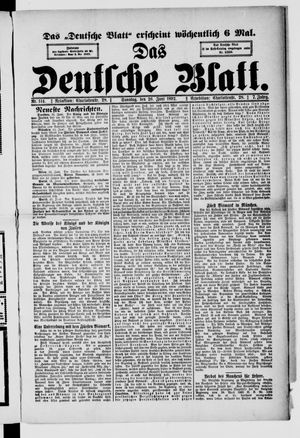 Das deutsche Blatt vom 26.06.1892