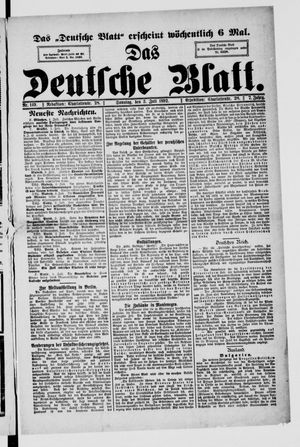 Das deutsche Blatt vom 03.07.1892