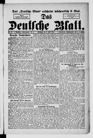 Das deutsche Blatt vom 06.07.1892