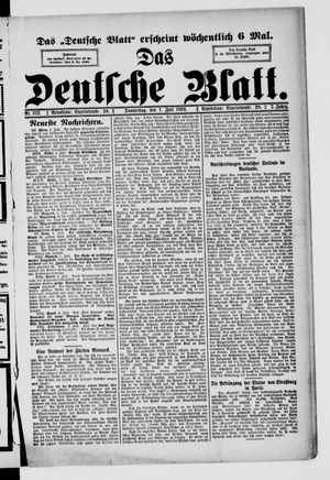 Das deutsche Blatt on Jul 7, 1892