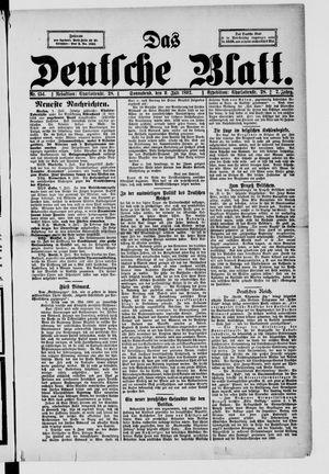 Das deutsche Blatt vom 09.07.1892